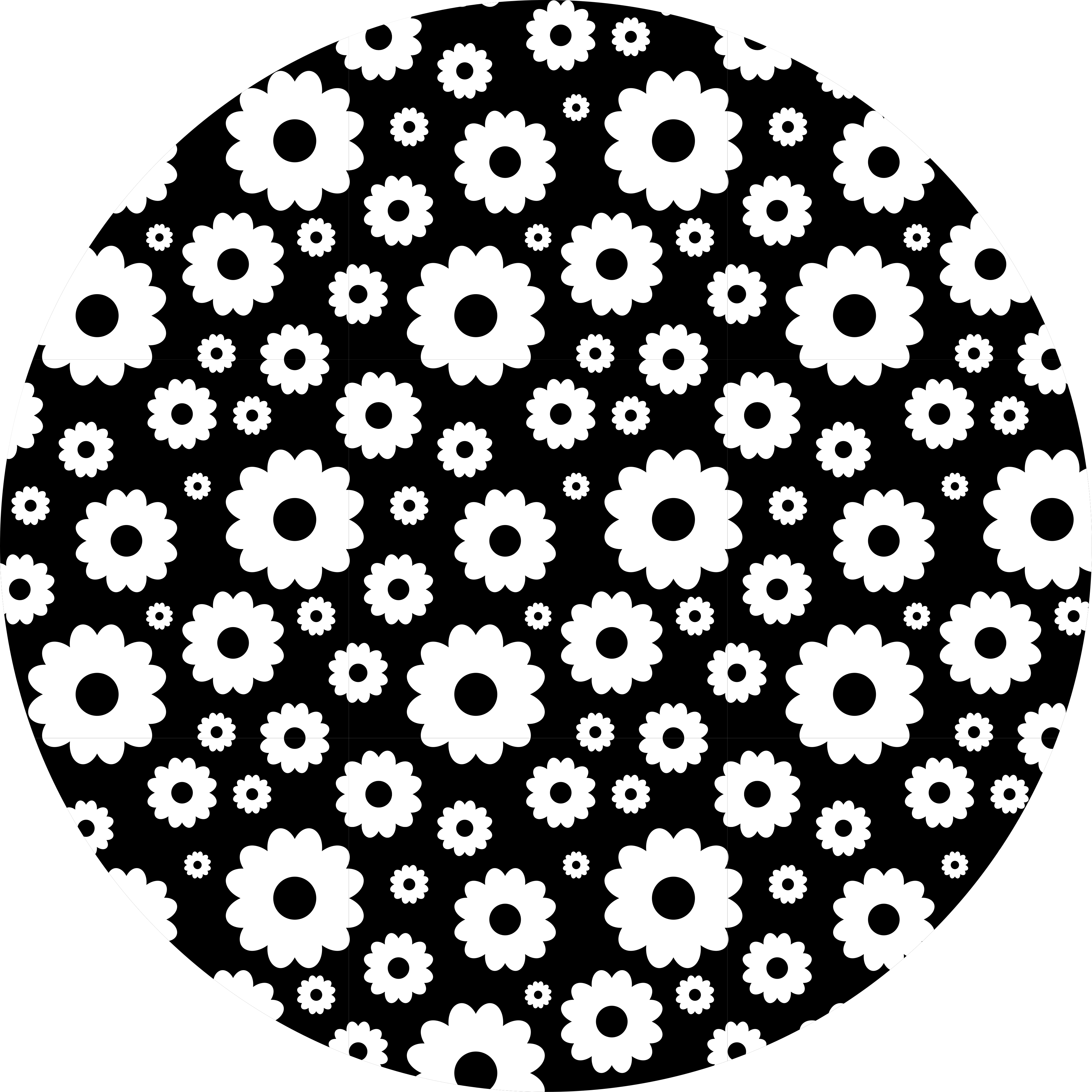 Covor vinil flori și plante model flori negre - TenStickers