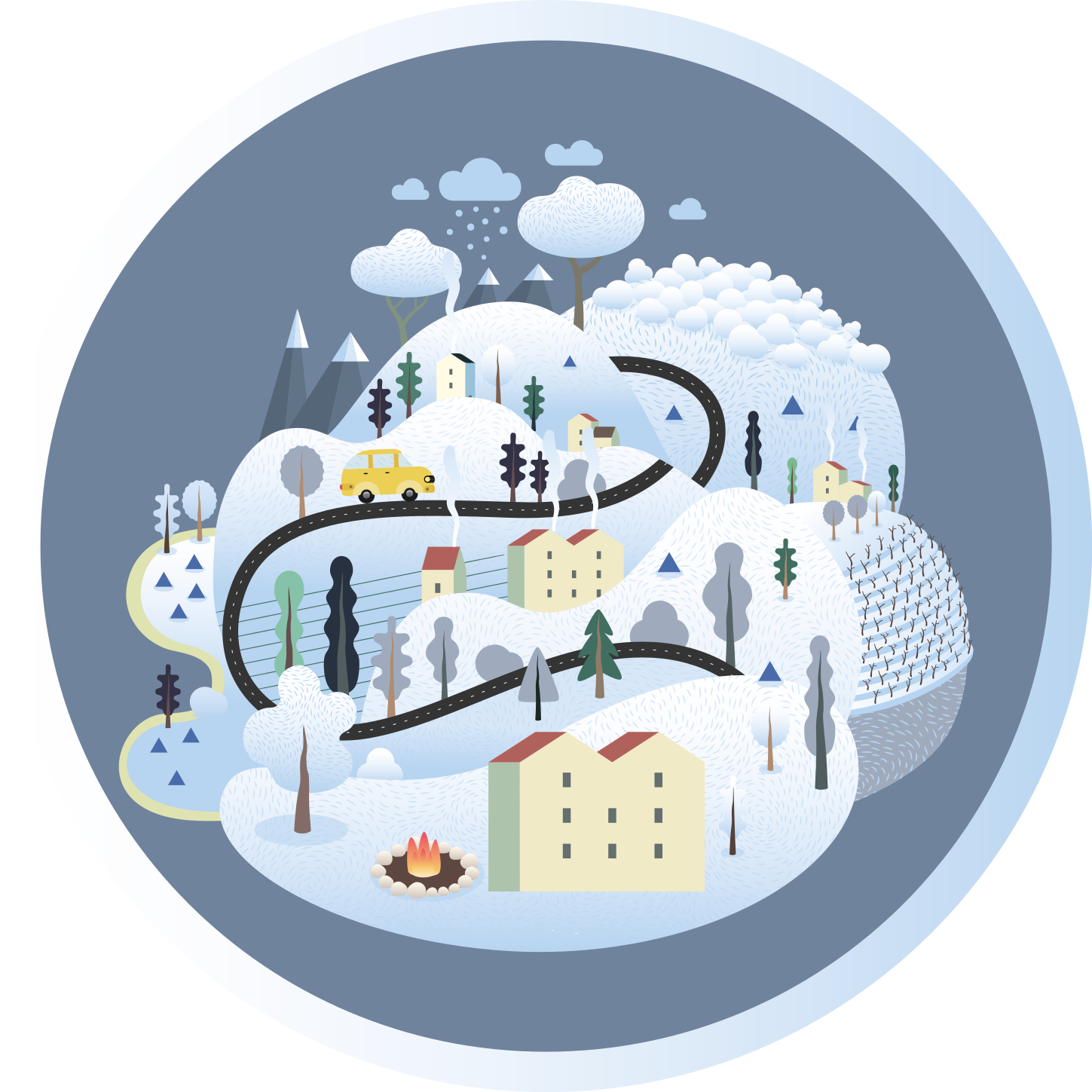 Covor de vinil drumuri călătorie peisagistică fantezistă - TenStickers