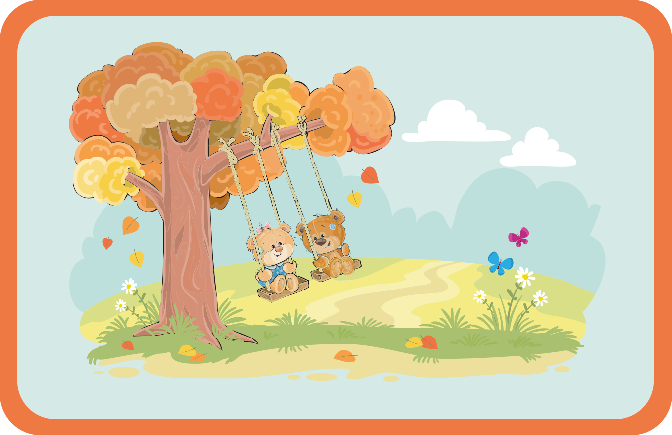 Covor de vinil pentru copii ursuleți pe leagăne - TenStickers