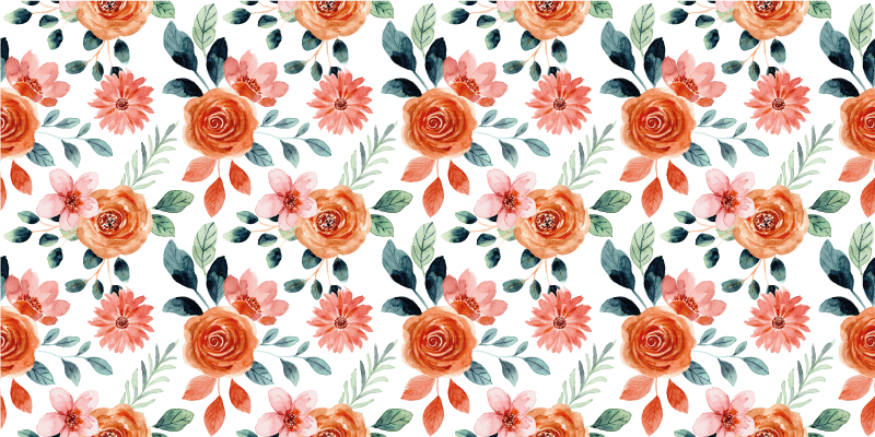 Covor vinil flori și plante motiv botanic încântător - TenStickers