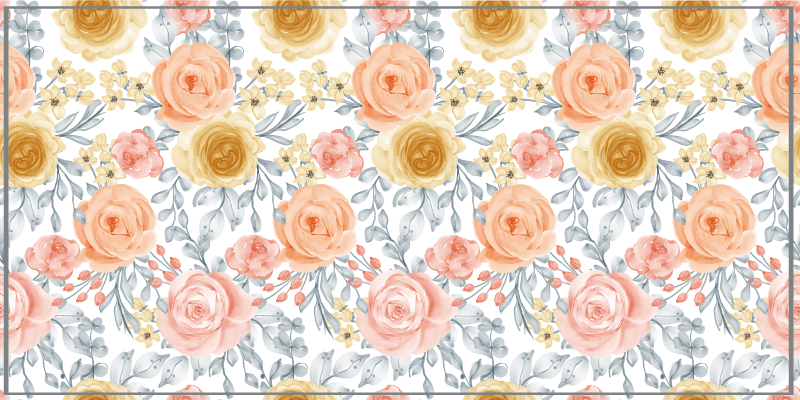 Covor vinil hol intrare emblemă de floare - TenStickers