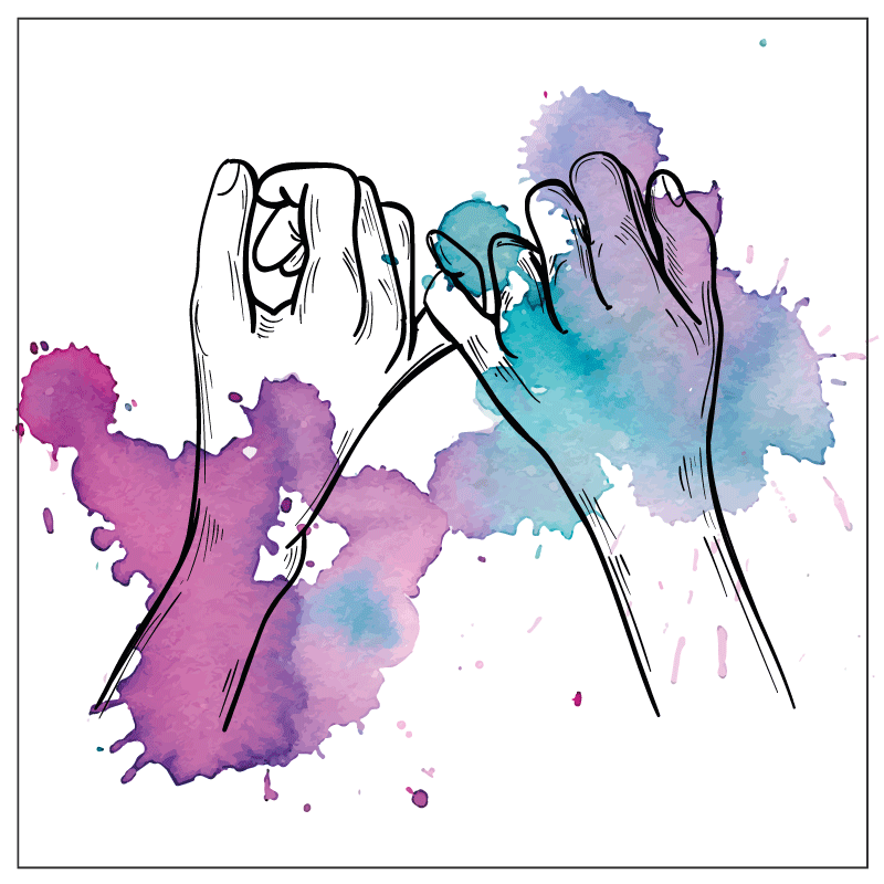 Covor de vinil Adolescenți mâinile mici promisiunea - TenStickers