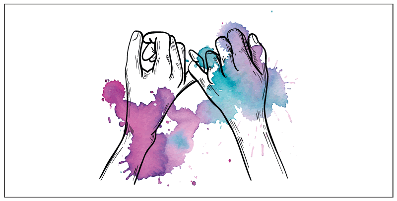 Covor de vinil Adolescenți gest colorat cu mâna - TenStickers