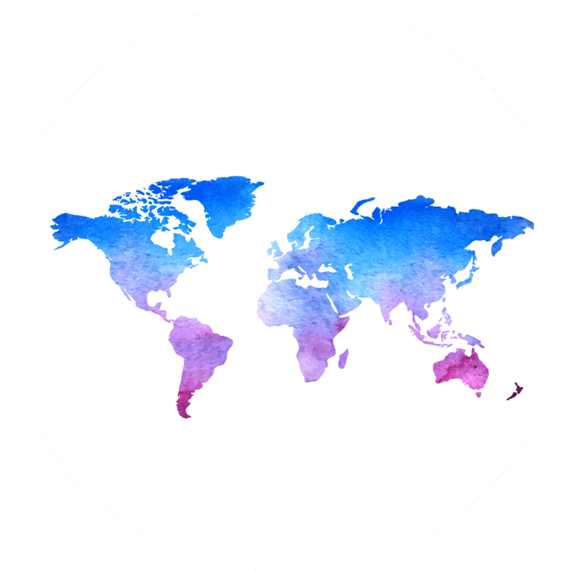 Covor de vinil harta lumii textură circulară de acuarelă. - TenStickers