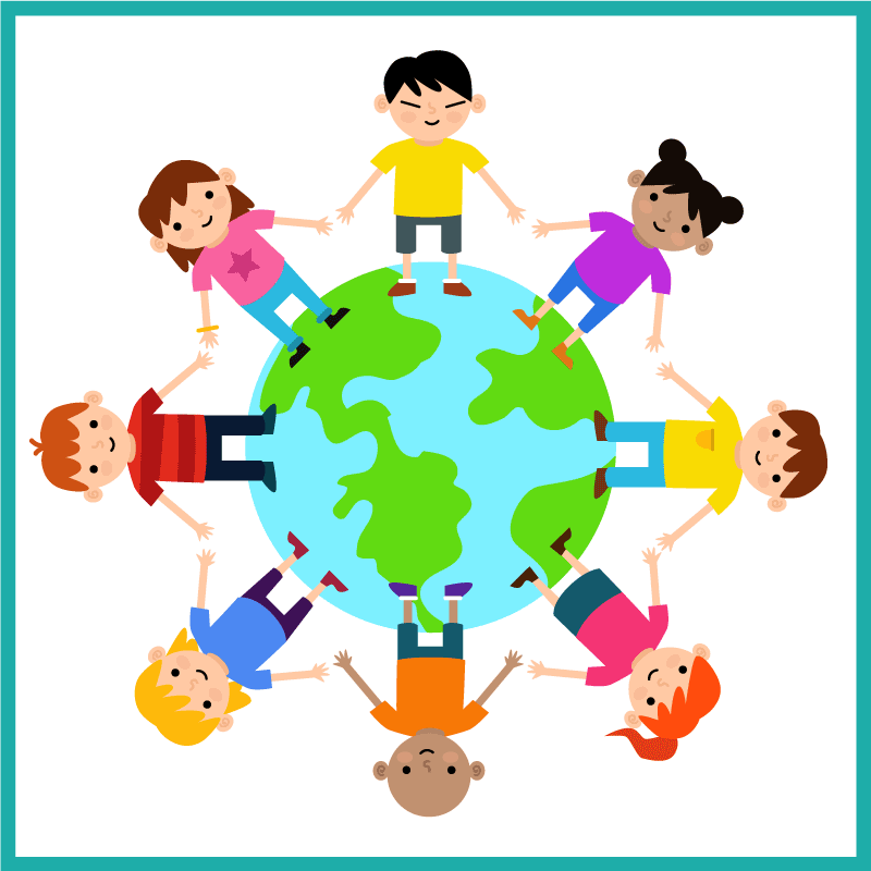 Alții covor de vinil lumea ținându-se de mână - TenStickers