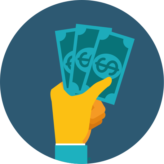 Alții covor de vinil mână care ține bani - TenStickers