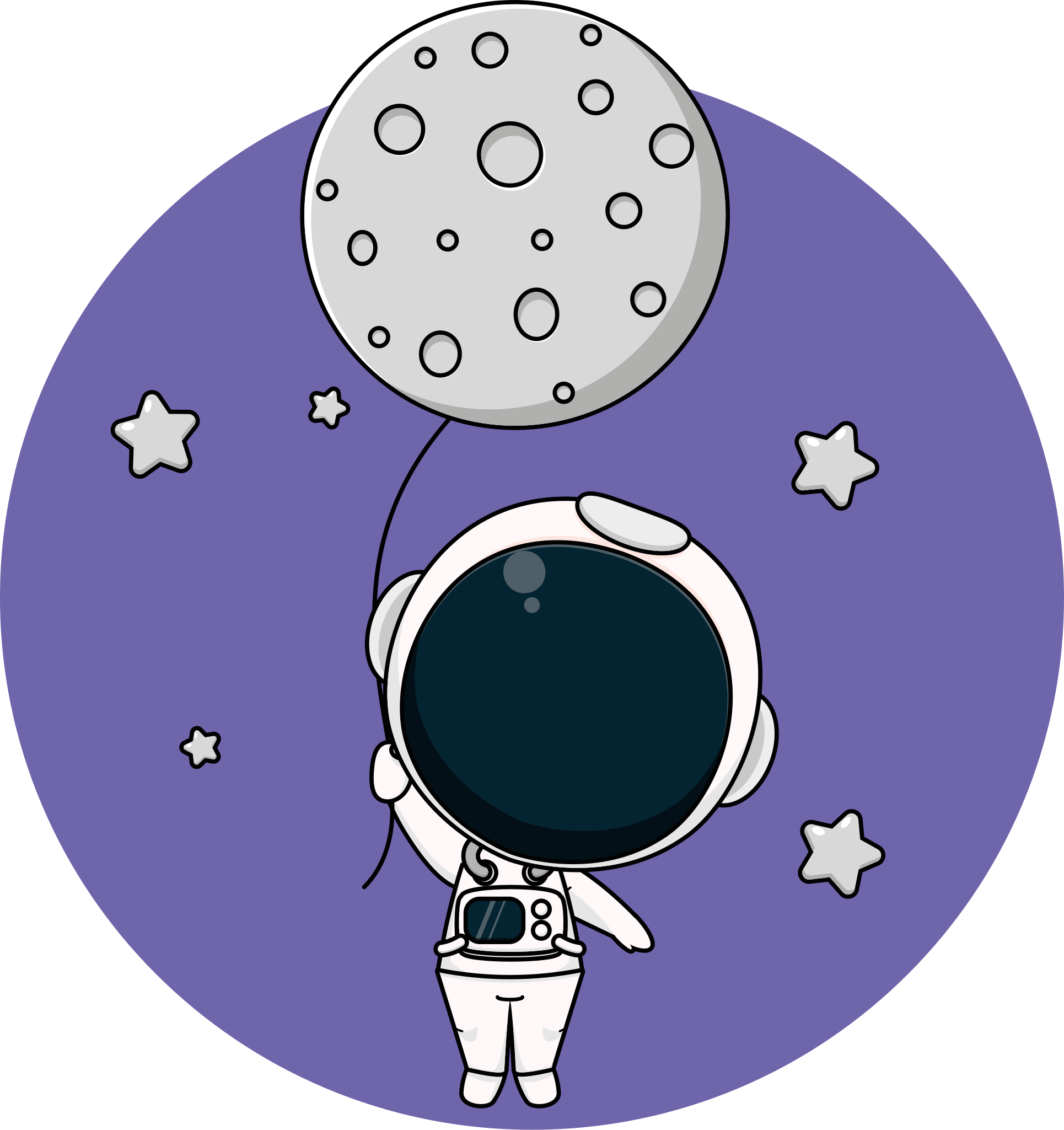 Alții covor de vinil astronaut cu balon - TenStickers