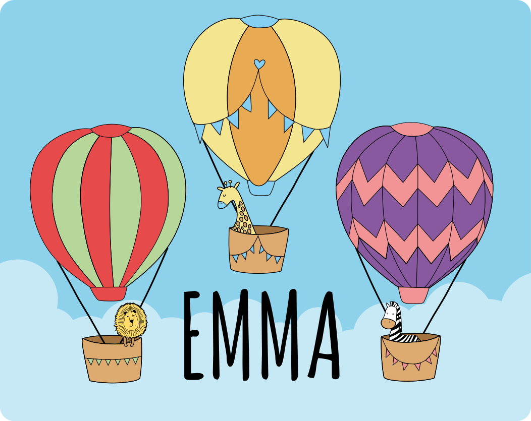 Covor de vinil cu nome balonase colorate - TenStickers