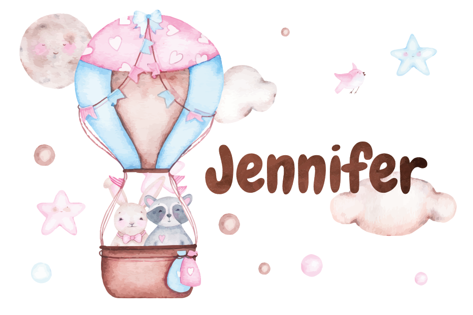 Covor de vinil cu nome zbor cu balonul cu aer cald - TenStickers