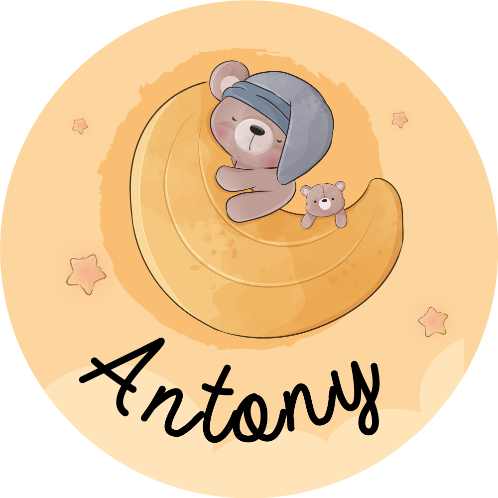 Covor de vinil cu nome urs somnoros cu nume - TenStickers