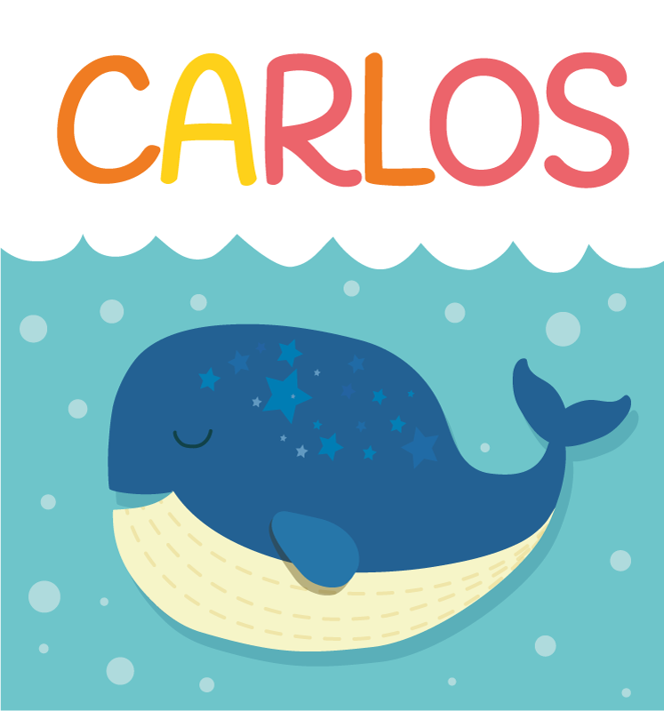 Covor de vinil cu nome scenă fantezistă cu balene - TenStickers