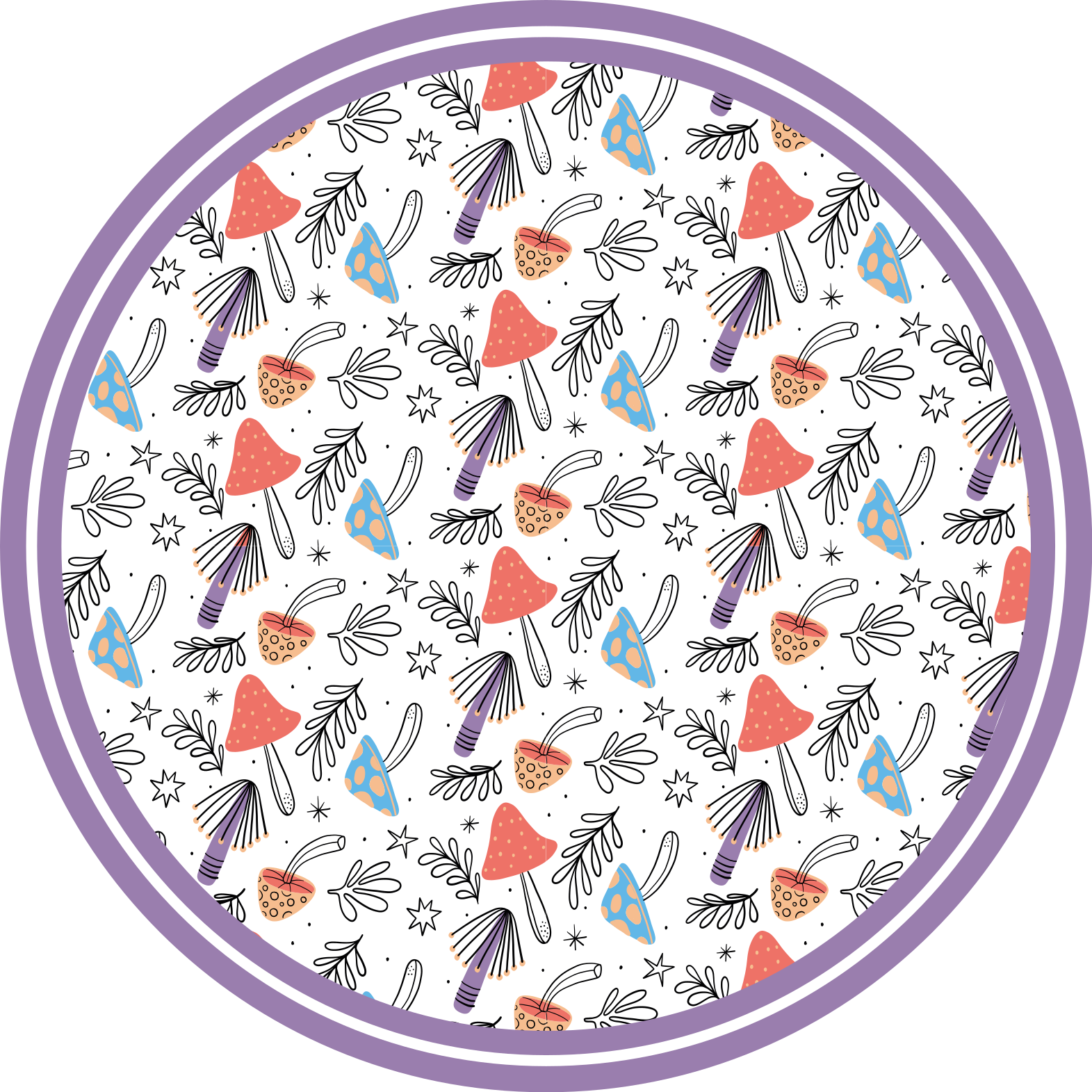 Covor vinil cu aspect de natura ciuperci colorate înmuguresc - TenStickers