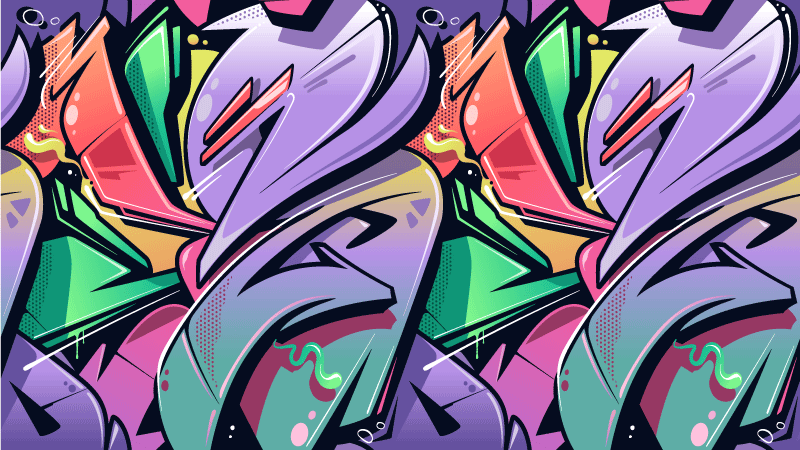 Covor colorat graffiti street art texture - TenStickers