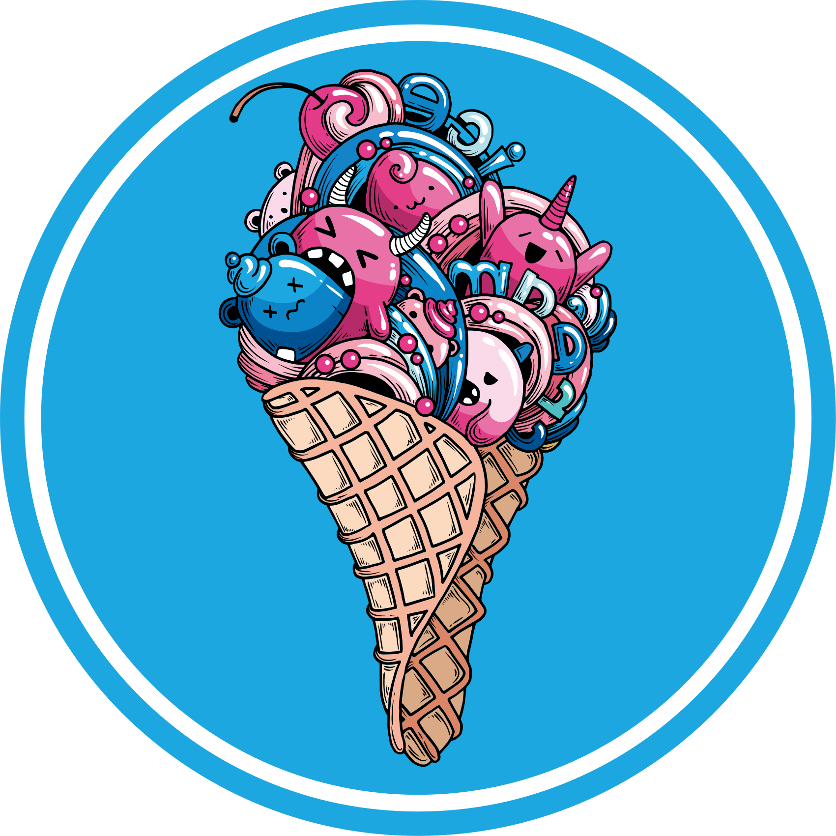 Covoruri vinil rotund deliciul de înghețată - TenStickers