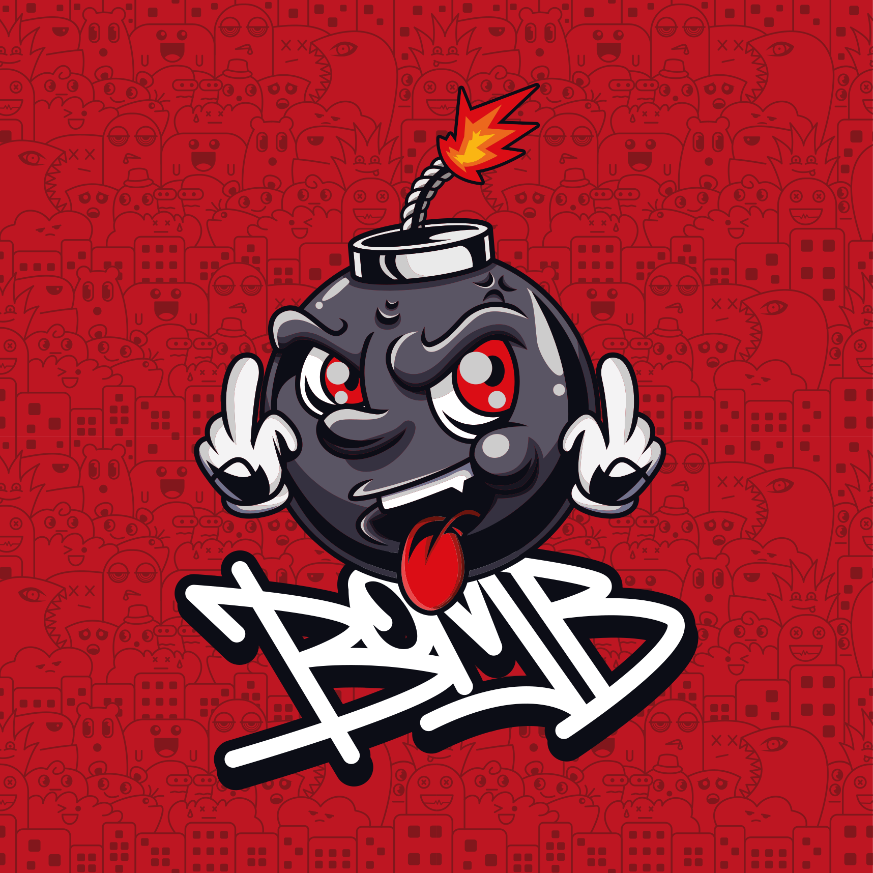 Covor de vinil adolescenți personaj bombă cartoon - TenStickers