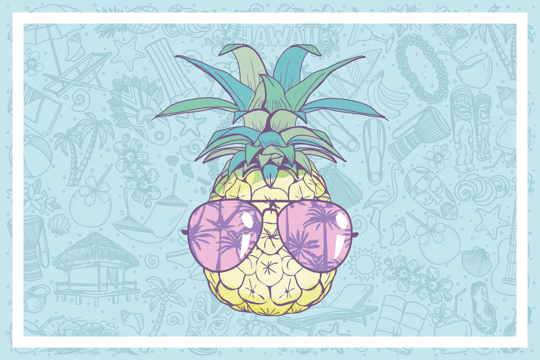 Covor de vinil pentru bucătărie nuanțe reci de ananas - TenStickers