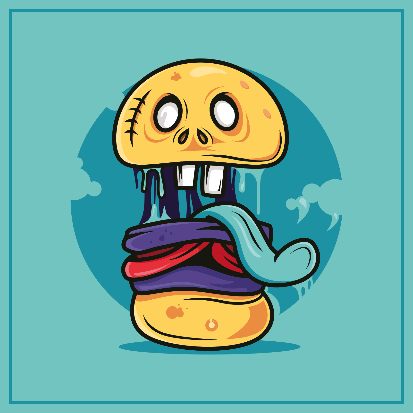 Covor de vinil Adolescenți personaj craniu prostesc - TenStickers