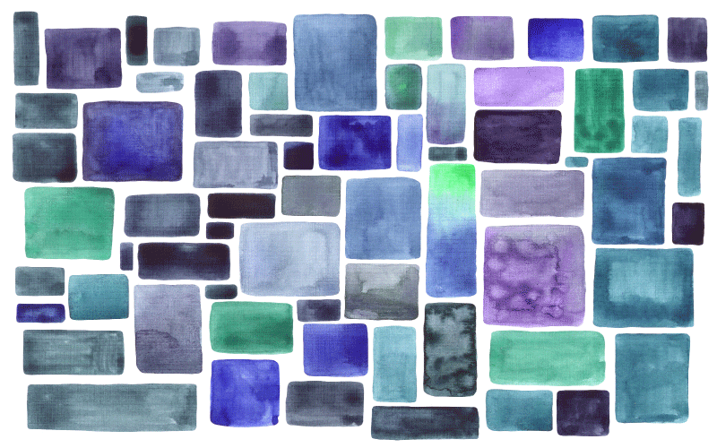 Covoare geometrice albastre dreptunghiuri acuarelă - TenStickers