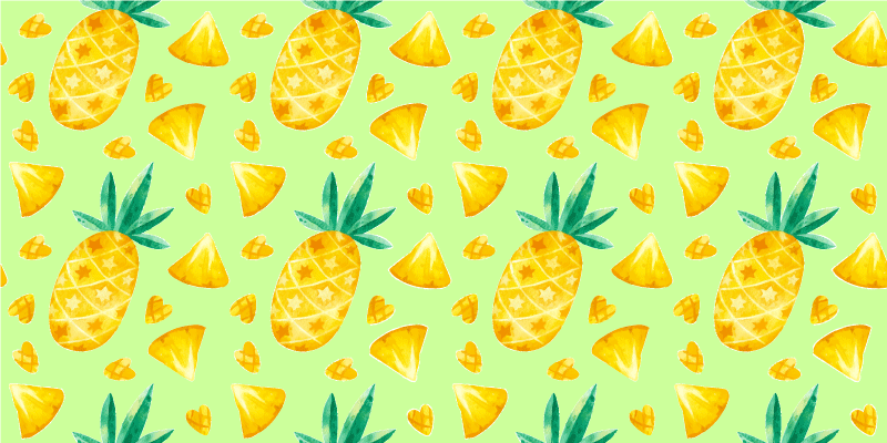 Covor de vinil pentru bucătărie motiv verde ananas - TenStickers