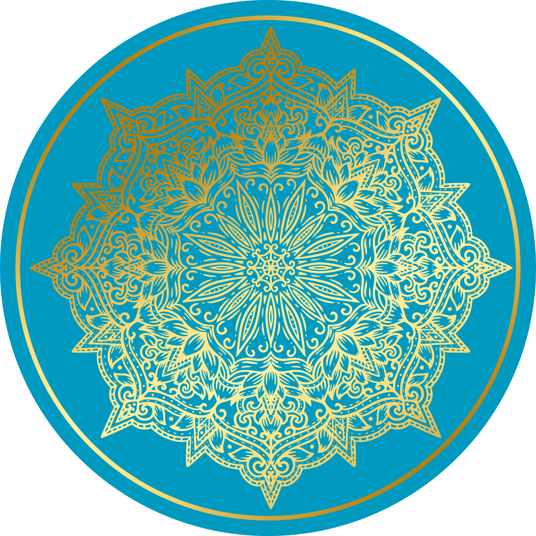 Covoruri vinil rotund o operă de artă complexă cu mandale - TenStickers