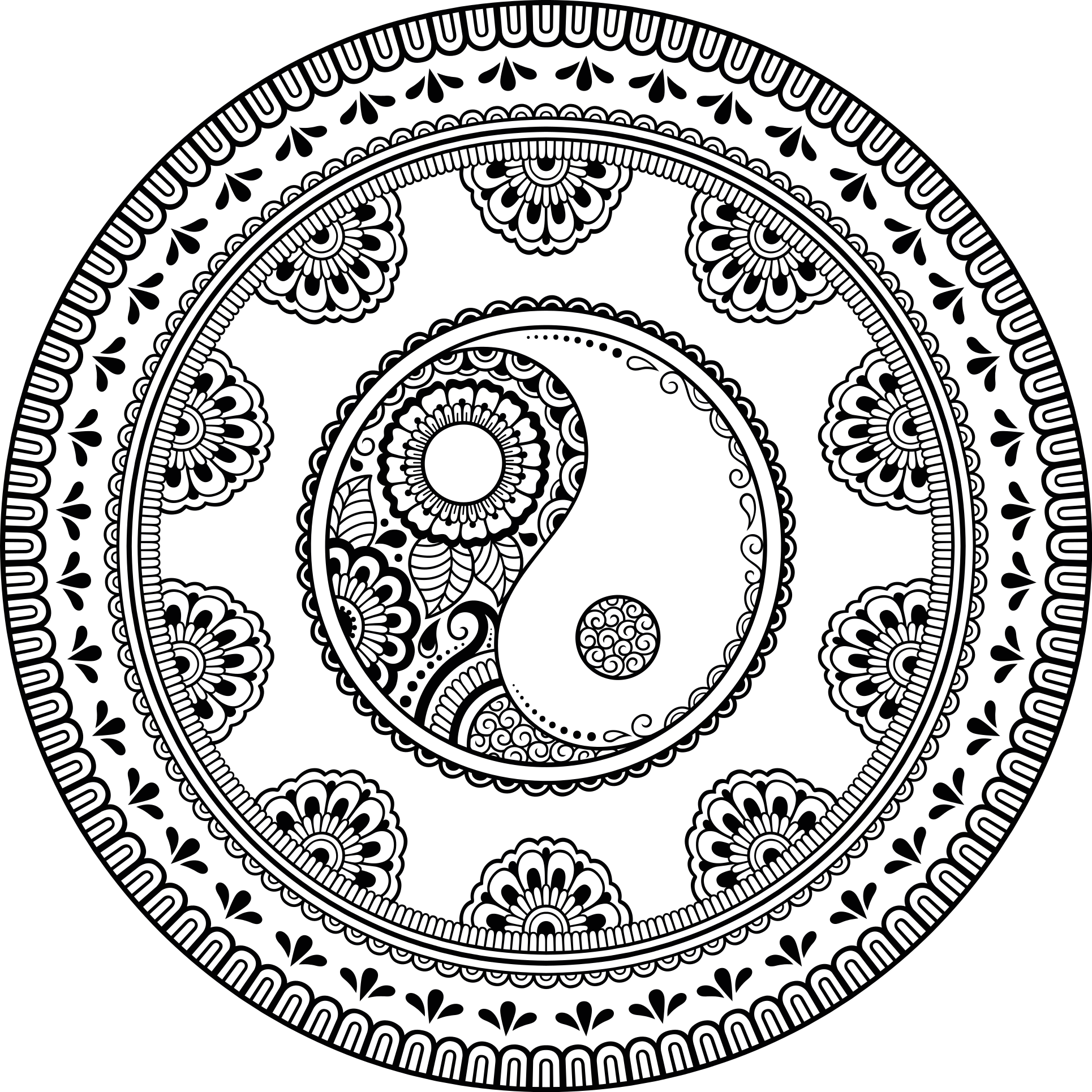 Covor de vinil simboluri mandala stil spiritual - TenStickers