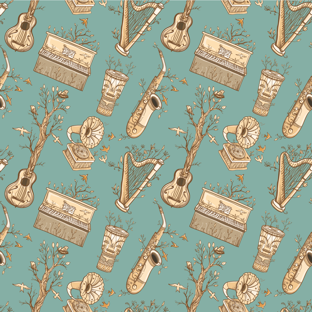 Alții covor de vinil conceptul de instrumente muzicale - TenStickers