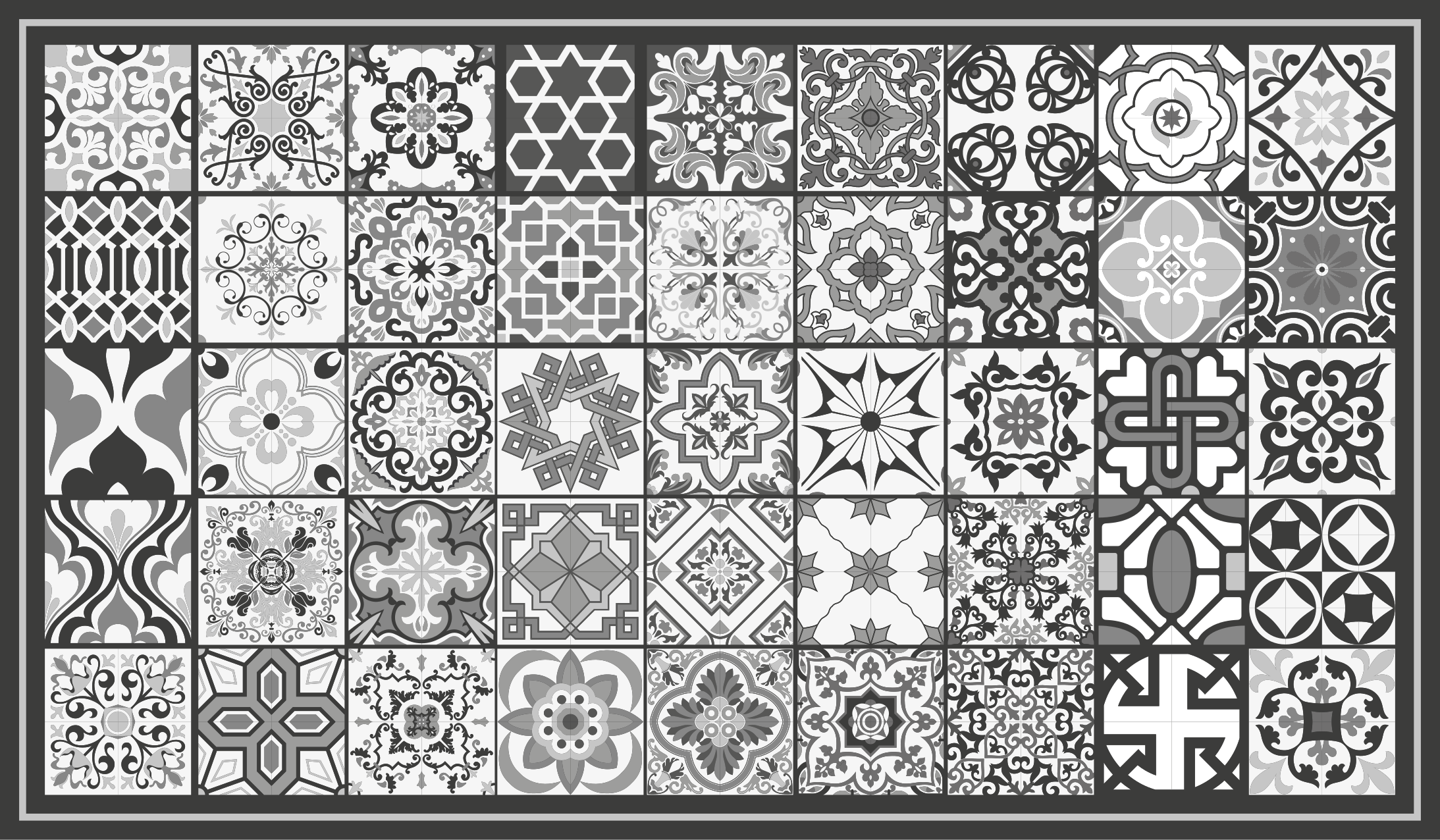 Covor rustic gri închis cu mozaic - TenStickers