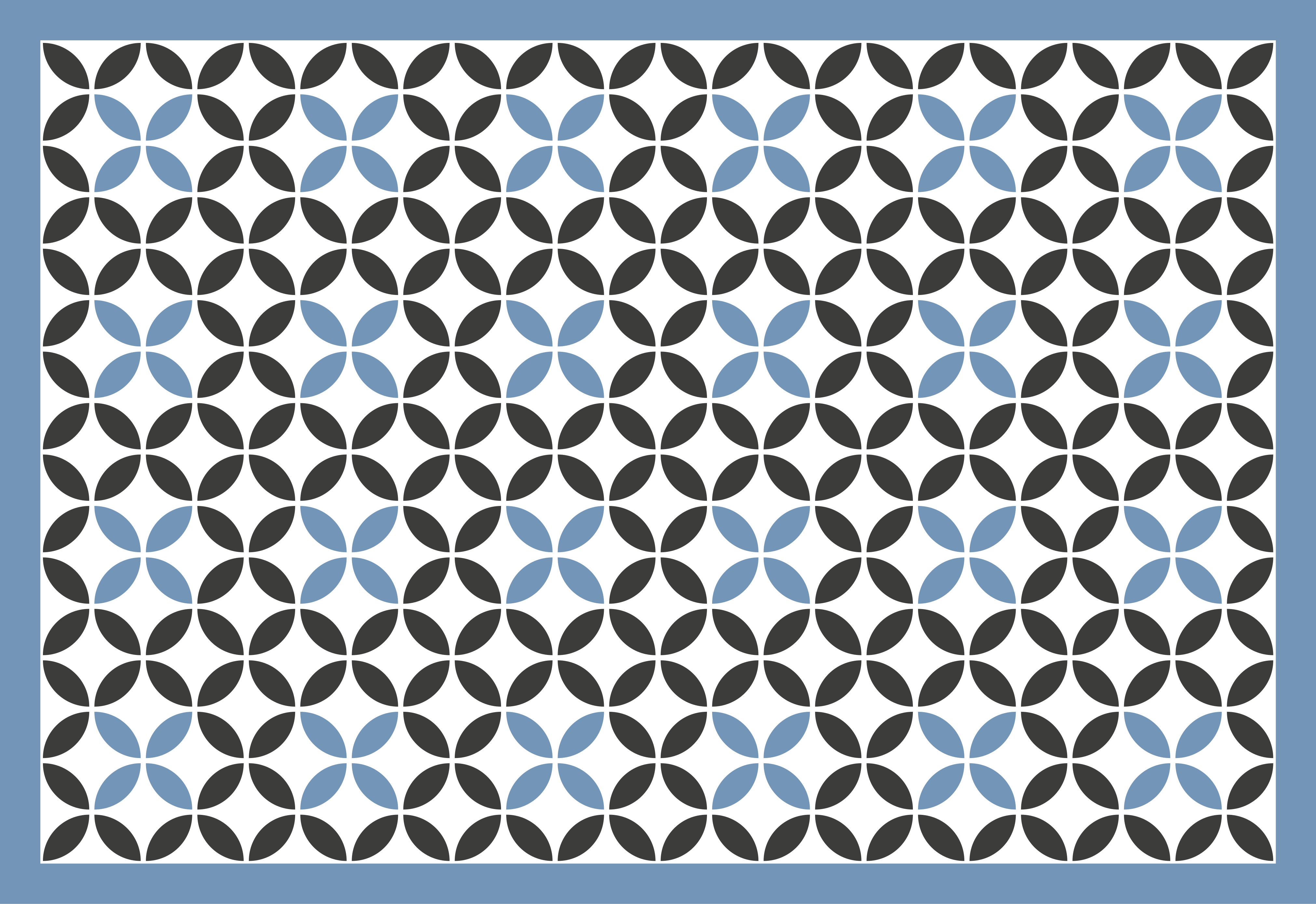 Covor de vinil geometric suprapuneți model circular albastru - TenStickers