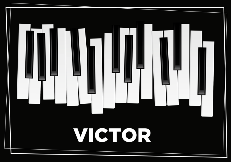 Covor de vinil cu nome tastatură de pian personalizată - TenStickers