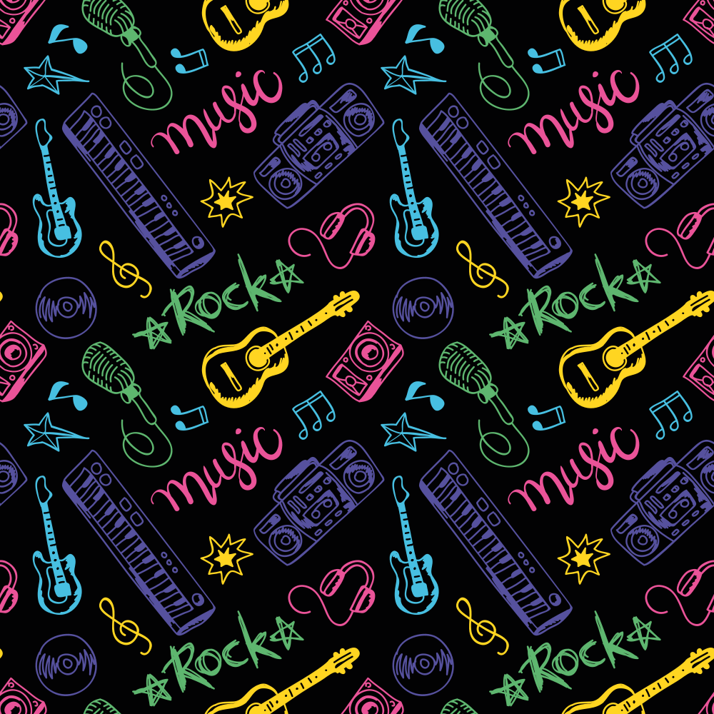 Alții covor de vinil temă muzicală colorată - TenStickers