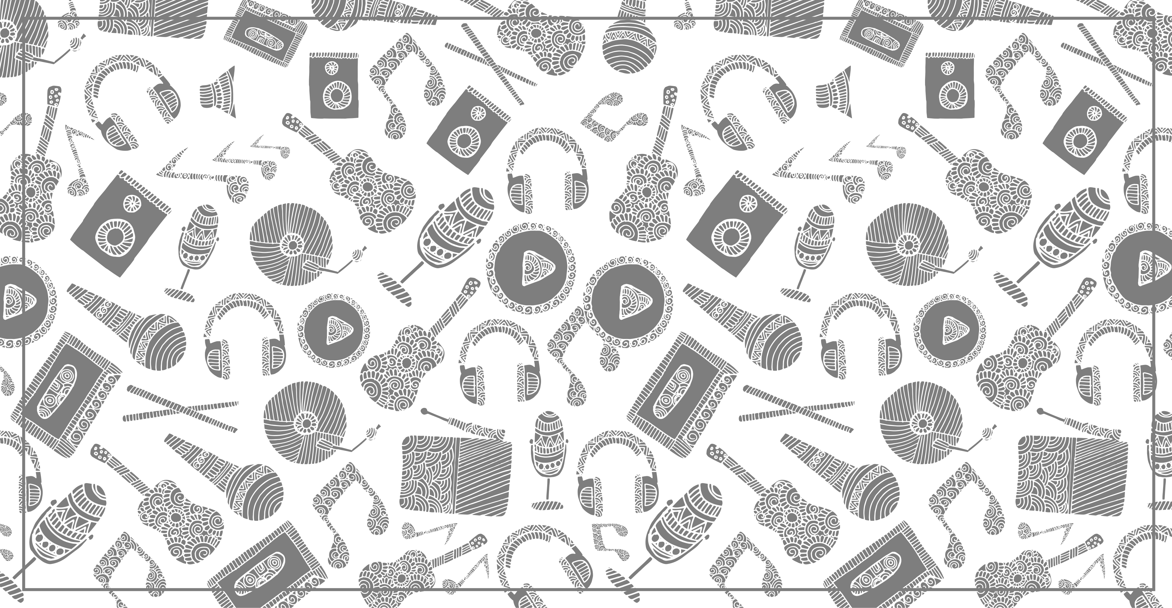 Alții covor de vinil model de elemente muzicale - TenStickers