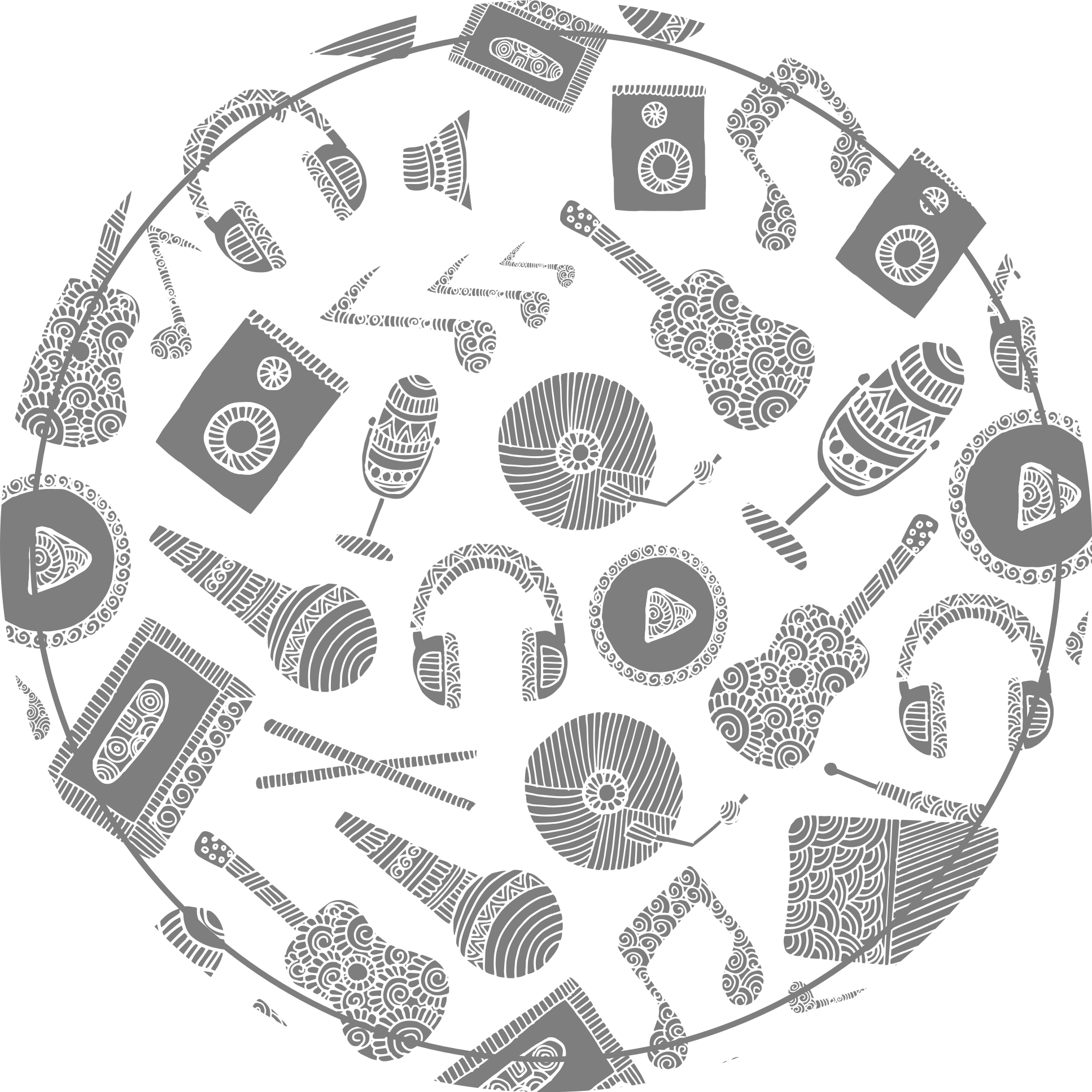 Alții covor de vinil modele de instrumente muzicale - TenStickers