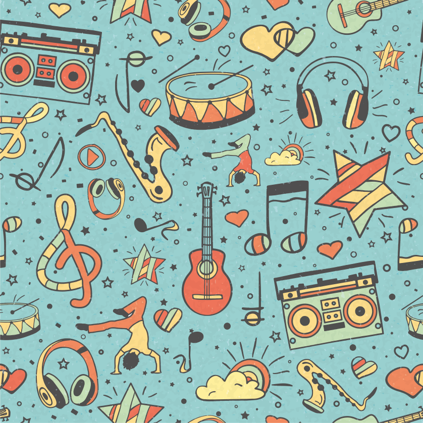 Alții covor de vinil simboluri muzicale jucăușe - TenStickers