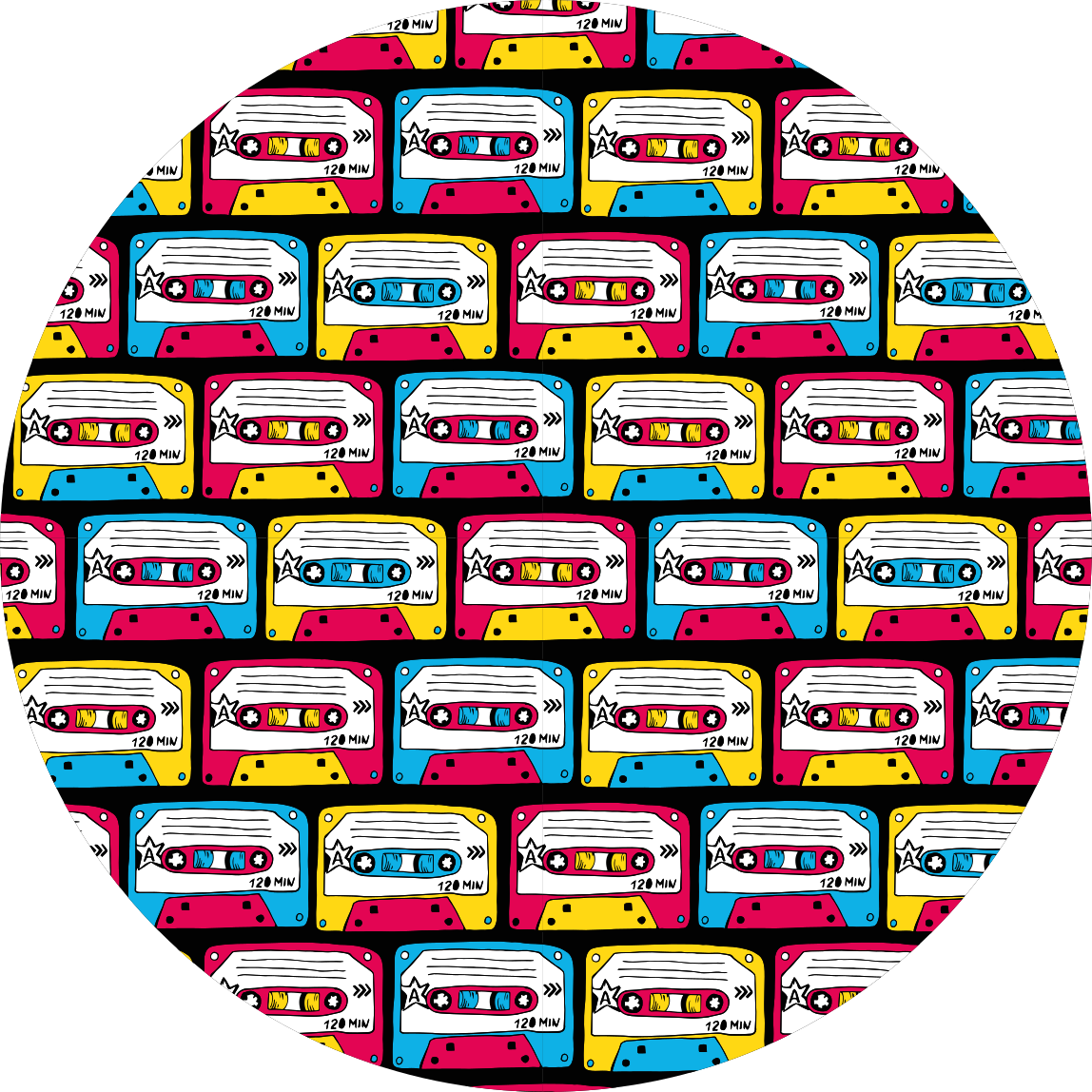 Covor de vinil epocă casete audio vesele - TenStickers