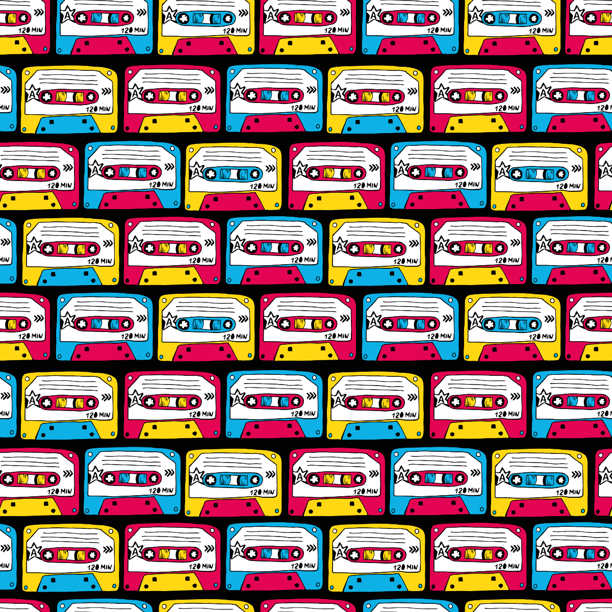 Covor de vinil texturat cu casete audio retro - TenStickers