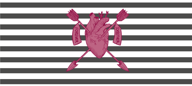 Covoare de vinil cu fraze săgeți de inimă împreună - TenStickers