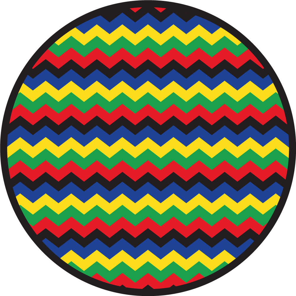 Covor de vinil geometric stil zigzag colorat - TenStickers