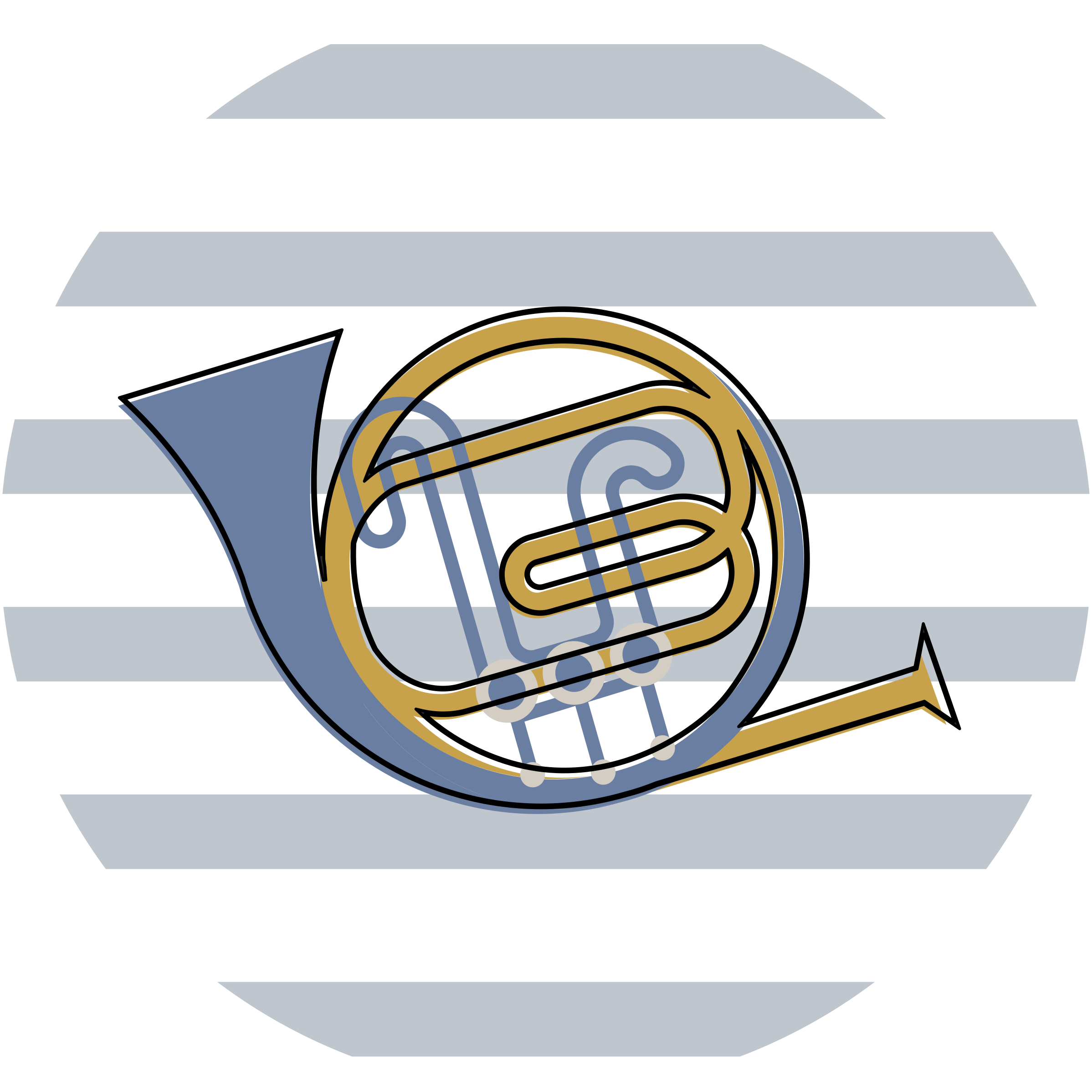 Covoruri vinil rotund design de corn muzical - TenStickers