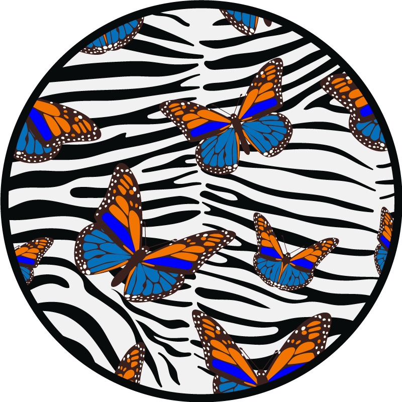 Covor vinil print animalier fluture zebră dungi - TenStickers