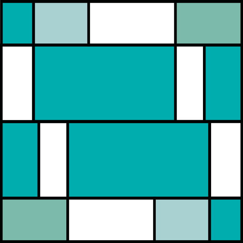 Covor de vinil geometric plăci mondrian albastre - TenStickers