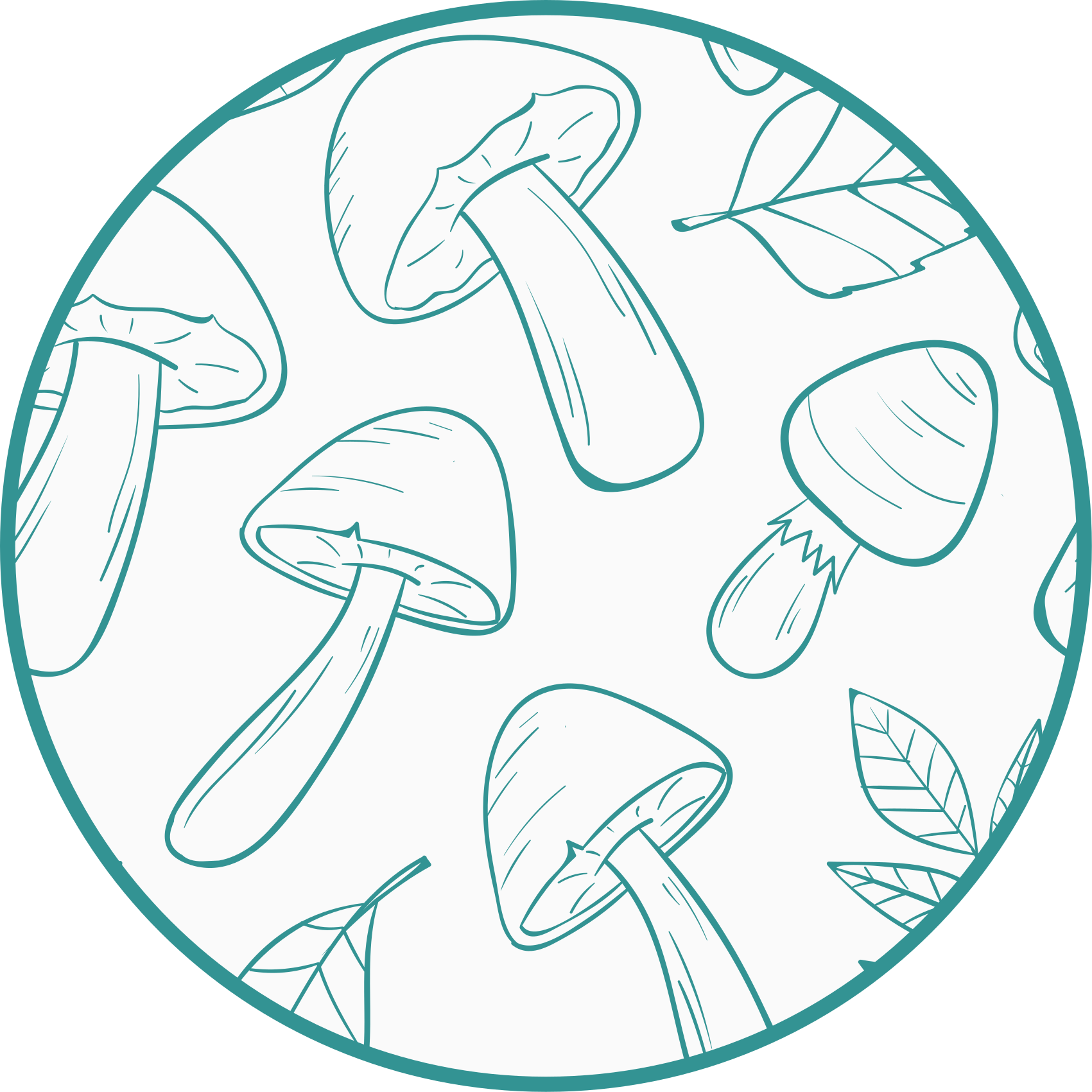 Covor vinil cu aspect de natura motiv de frunze de ciupercă - TenStickers