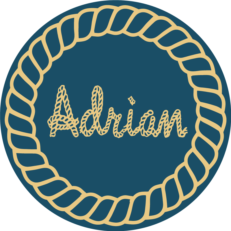 Alții covor de vinil nume nautic circular - TenStickers