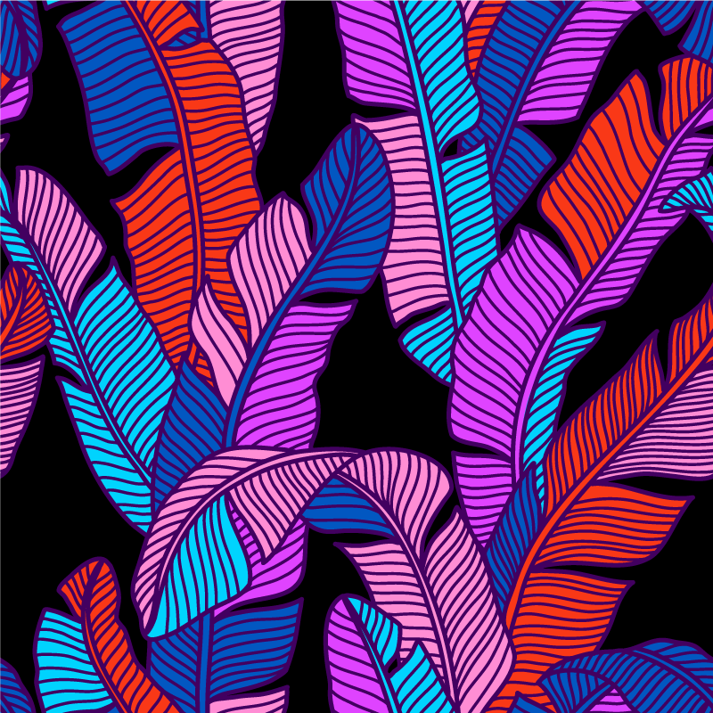 Covor vinil flori și plante modele vibrante de frunze - TenStickers