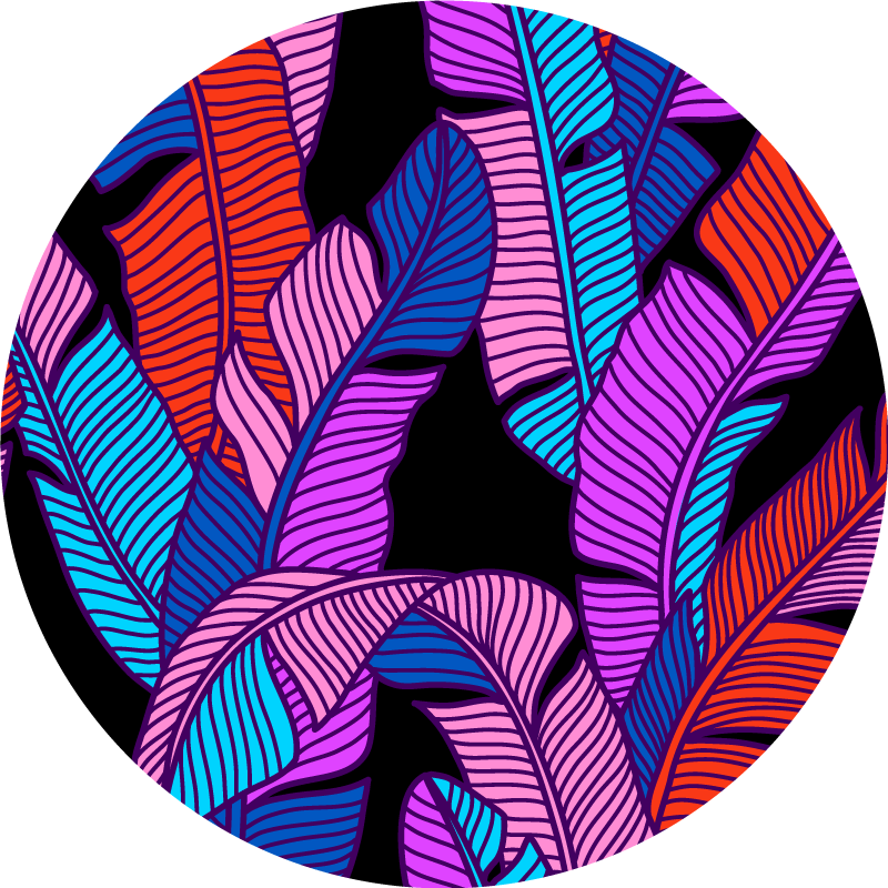 Covor vinil flori și plante elemente de frunze vii - TenStickers