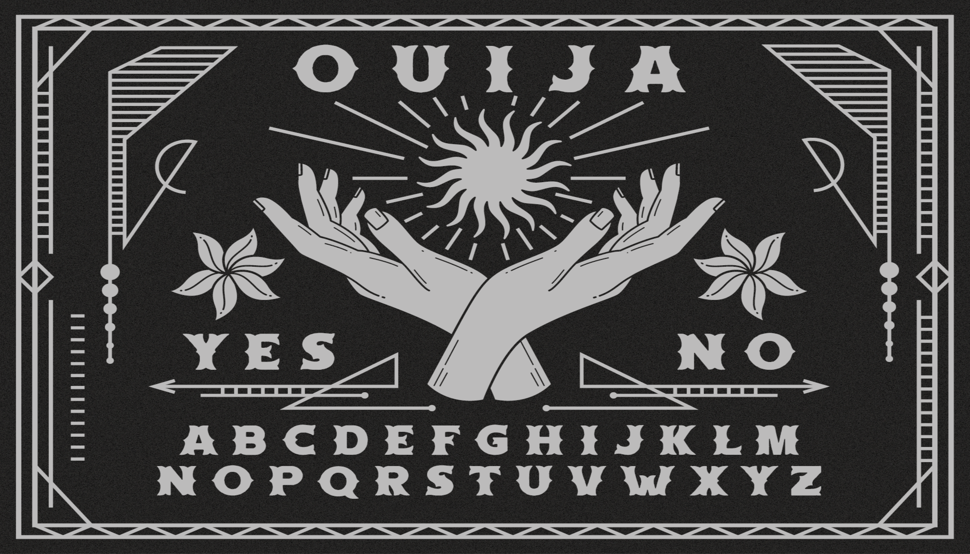 Covor vintage ouija bord alb-negru - TenStickers