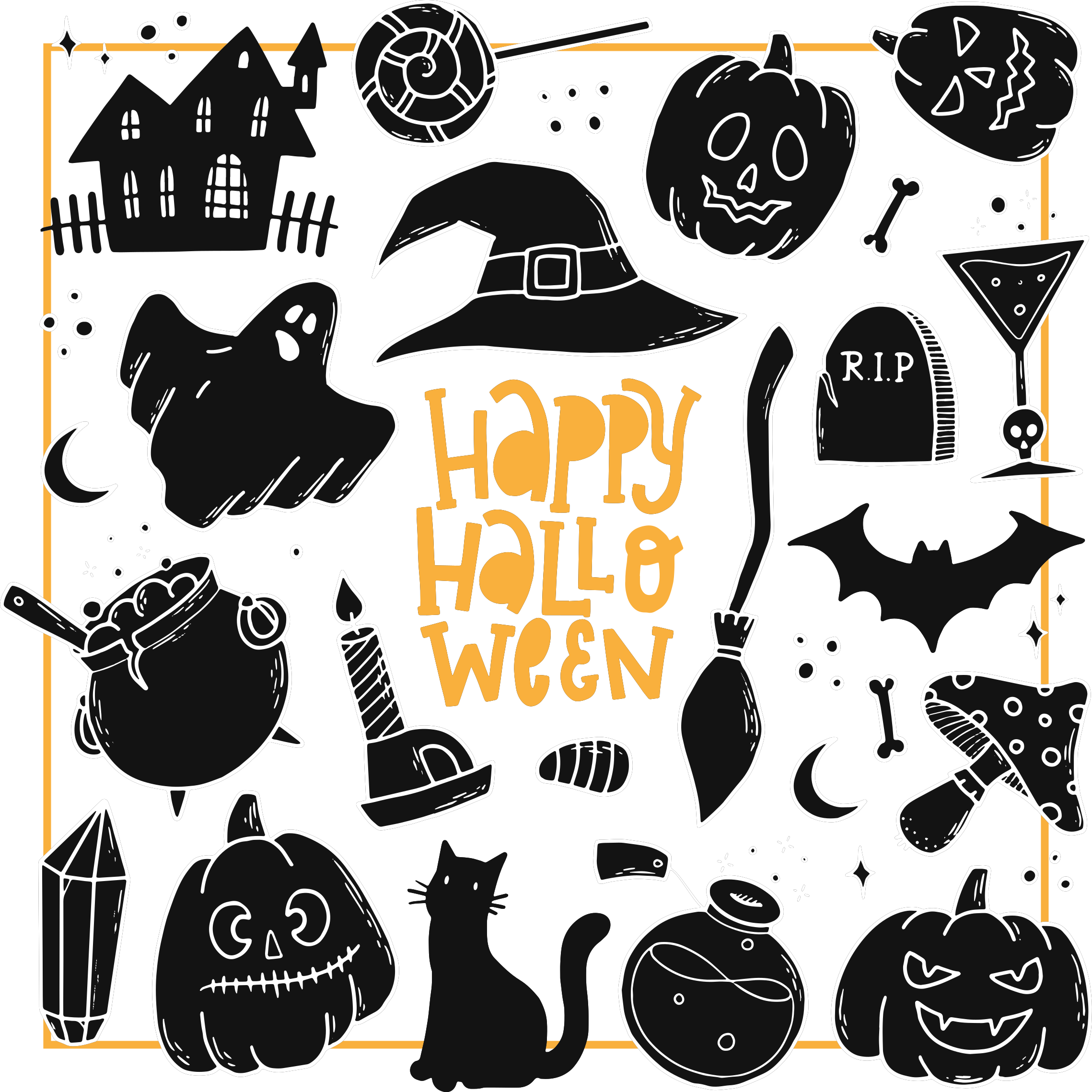 Covor de vinil Halloween simboluri festive - TenStickers