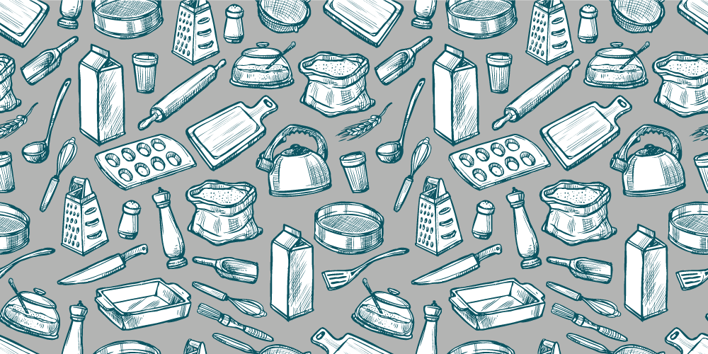 Covor de vinil pentru bucătărie model de ustensile de gătit - TenStickers