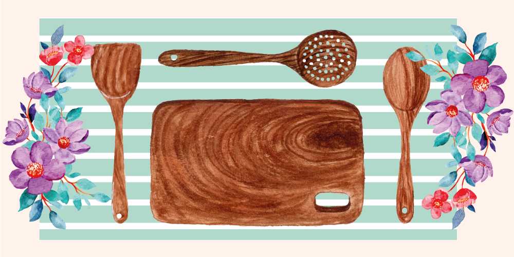 Covor de vinil pentru bucătărie accesorii florale - TenStickers