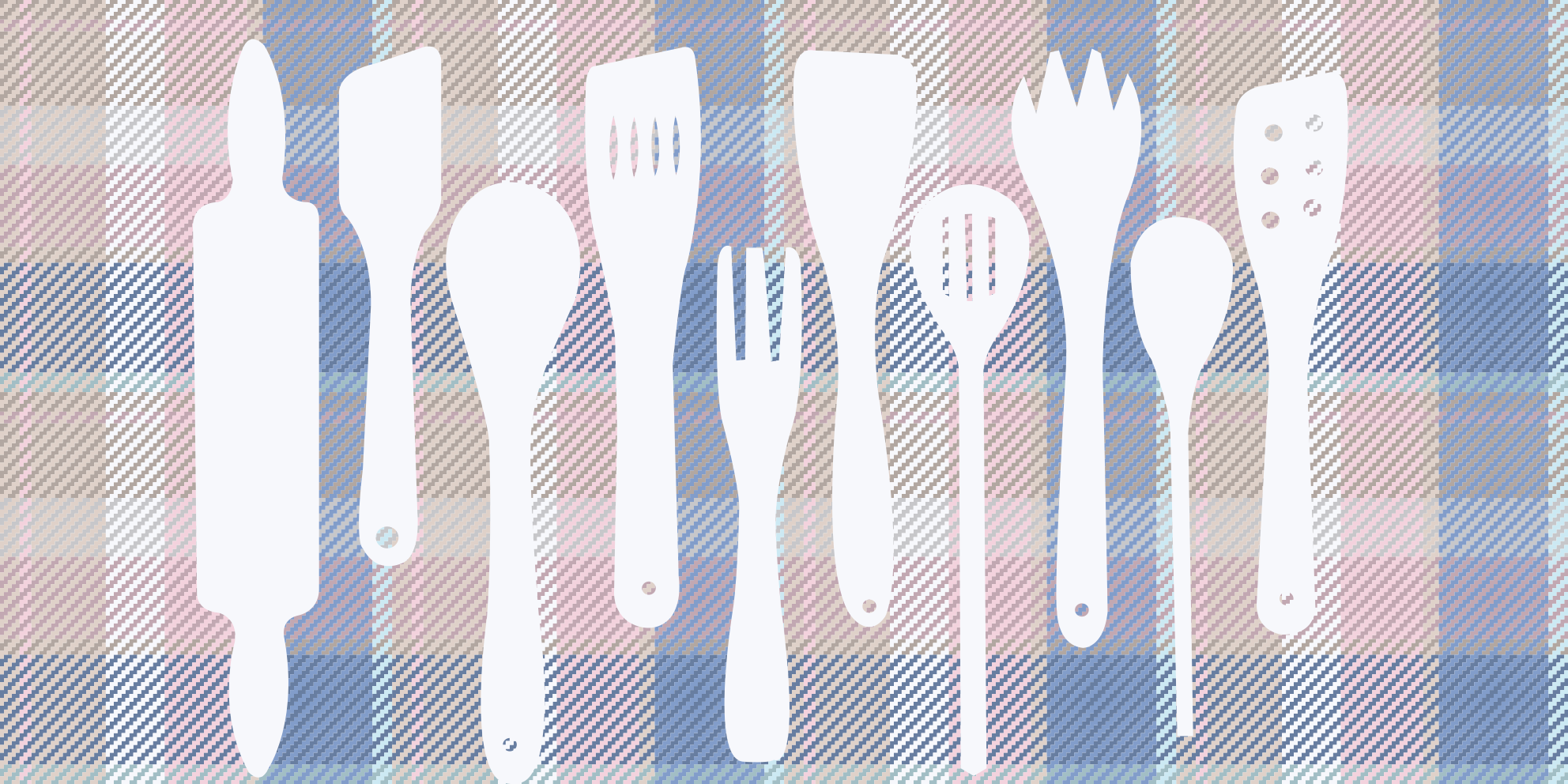 Covor de vinil pentru bucătărie siluete ustensile de gătit - TenStickers