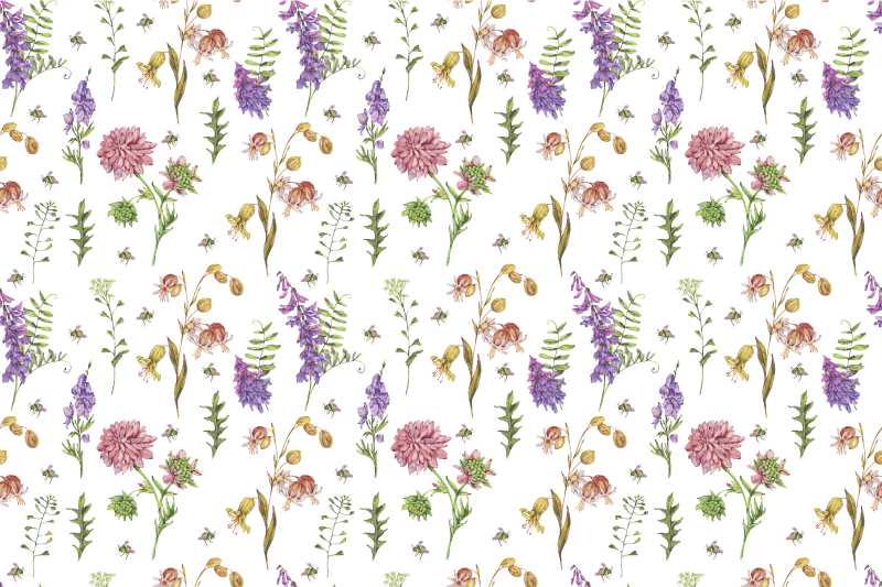 Covor vinil flori și plante aranjament floral vibrant - TenStickers